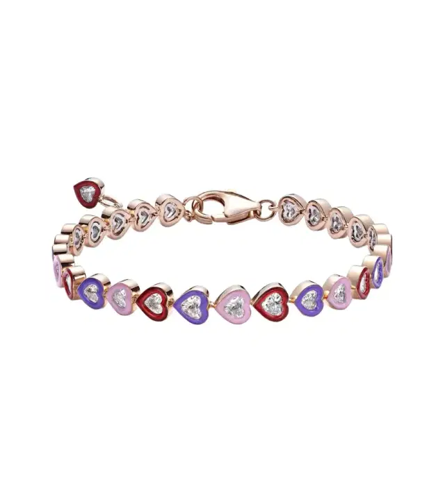 Candy Crush 18kt rose gold and enamel bracelet with diamonds