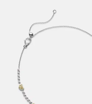 Kamyen Twin Heart 18kt white gold and enamel choker with diamonds | Thumbnail 2