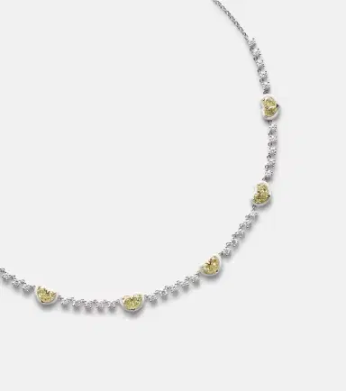 Kamyen Twin Heart 18kt white gold and enamel choker with diamonds | Thumbnail 3