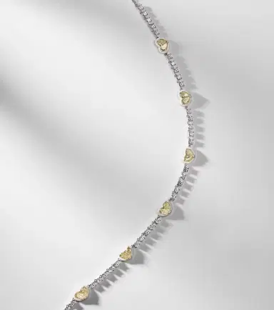 Kamyen Twin Heart 18kt white gold and enamel choker with diamonds | Thumbnail 6