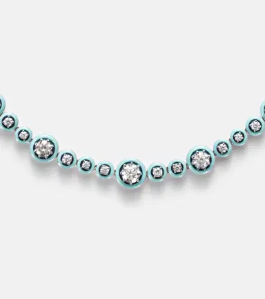 Kamyen Polka Dots 18kt white gold and enamel necklace with diamonds | Thumbnail 3 Kamyen Polka Dots 18kt white gold and enamel necklace with diamonds | Thumbnail 3