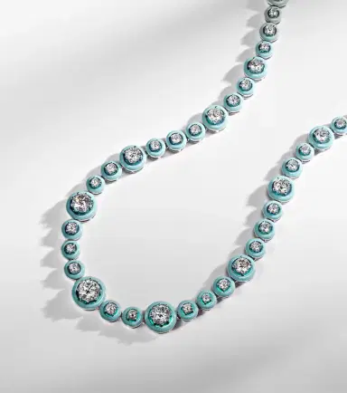 Kamyen Polka Dots 18kt white gold and enamel necklace with diamonds | Thumbnail 4 Kamyen Polka Dots 18kt white gold and enamel necklace with diamonds | Thumbnail 4