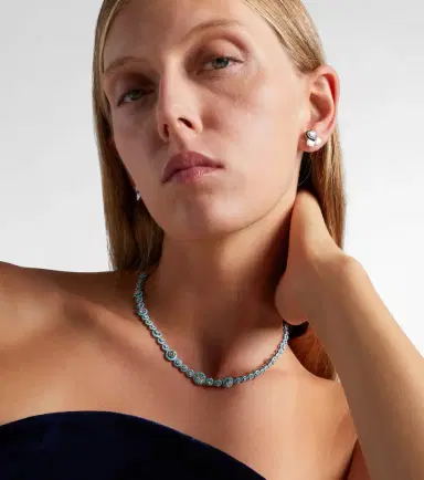 Kamyen Polka Dots 18kt white gold and enamel necklace with diamonds | Thumbnail 6 Kamyen Polka Dots 18kt white gold and enamel necklace with diamonds | Thumbnail 6