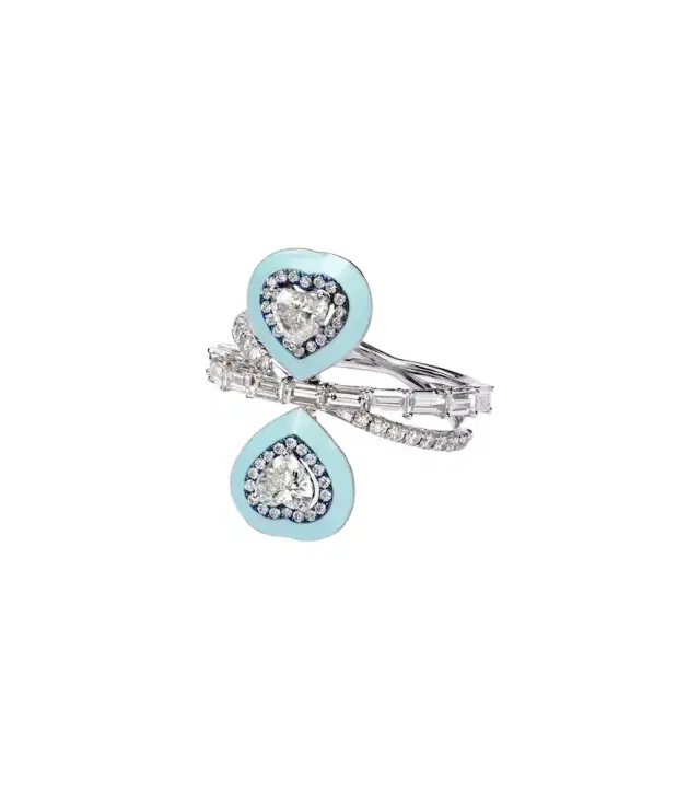 Mirror Love 18kt white gold ring with diamonds