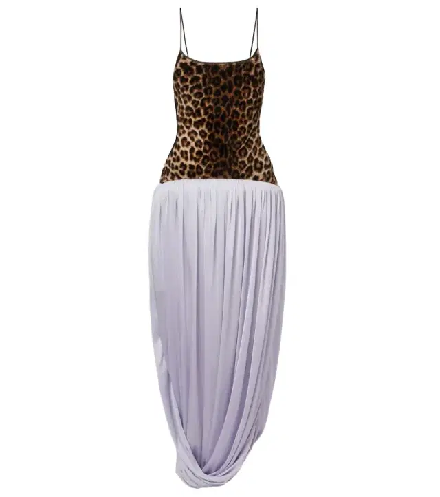 Jacques Wei Leopard-print draped maxi dress