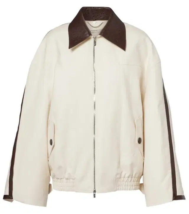 Jacques Wei Leather-trimmed cotton jacket