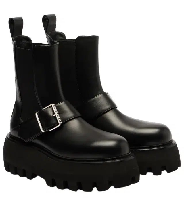 McQueen Sofa Buckle leather ankle boots