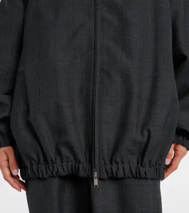 The Frankie Shop Baxter plaid oversized blouson jacket | Thumbnail 6