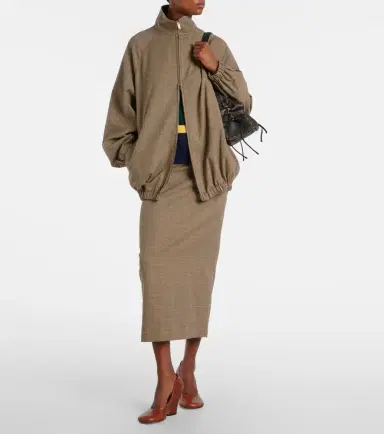 The Frankie Shop Alrose houndstooth midi skirt | Thumbnail 5
