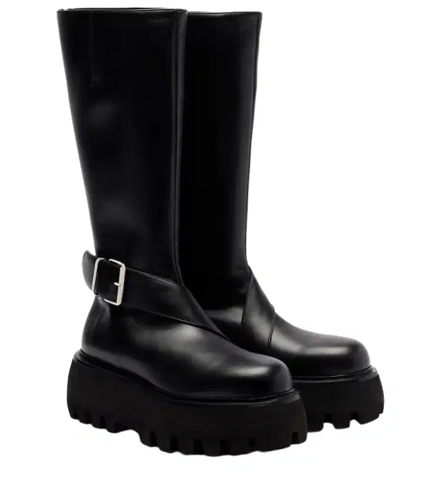 McQueen Sofa Buckle leather knee-high boots