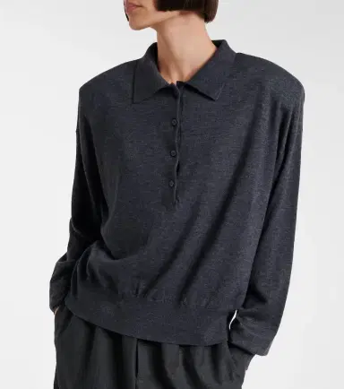 The Frankie Shop Croydon wool-blend polo sweater | Thumbnail 3 The Frankie Shop Croydon wool-blend polo sweater | Thumbnail 3