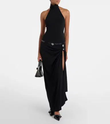 Coperni Belted asymmetric draped halterneck maxi dress | Thumbnail 2