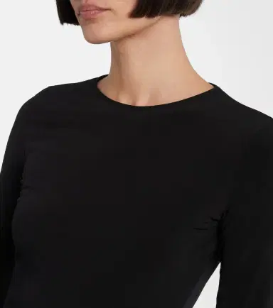 Coperni Gathered leather-trimmed top | Thumbnail 3