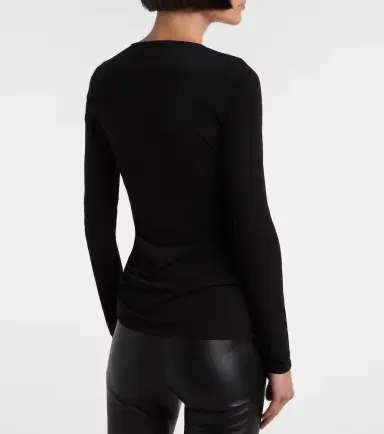 Coperni Gathered leather-trimmed top | Thumbnail 5