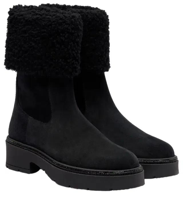Rene Caovilla Embellished suede Chelsea boots