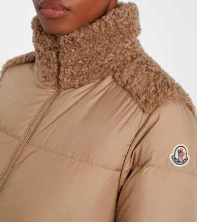 Moncler Esnaie fleece-trimmed down jacket | Thumbnail 2 Moncler Esnaie fleece-trimmed down jacket | Thumbnail 2
