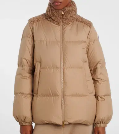 Moncler Esnaie fleece-trimmed down jacket | Thumbnail 3 Moncler Esnaie fleece-trimmed down jacket | Thumbnail 3