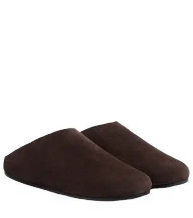 The Row Hudson shearling-lined suede mules | Thumbnail 1 The Row Hudson shearling-lined suede mules | Thumbnail 1