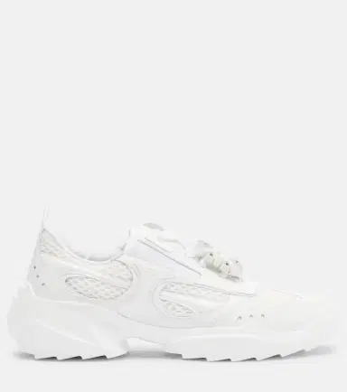 Roger Vivier Viv' On The Run leather-trimmed sneakers | Thumbnail 3 Roger Vivier Viv' On The Run leather-trimmed sneakers | Thumbnail 3