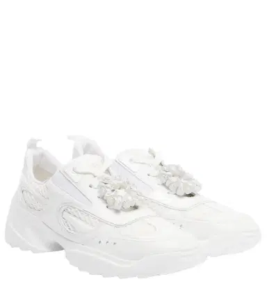 Roger Vivier Viv' On The Run leather-trimmed sneakers | Thumbnail 1 Roger Vivier Viv' On The Run leather-trimmed sneakers | Thumbnail 1