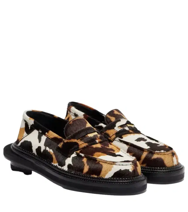 Sacai x J. M. Weston 180 calf hair penny loafers