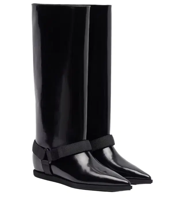 Sacai Leather knee-high boots