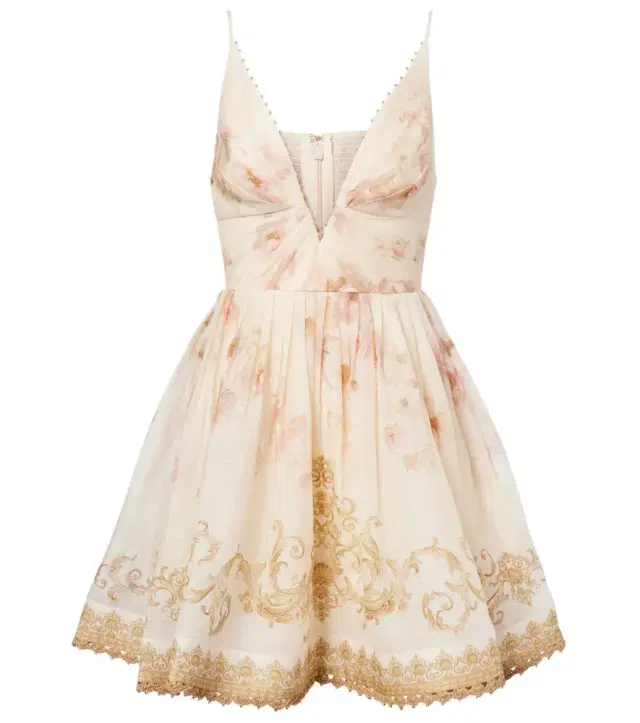 Hypnotic floral linen and silk minidress