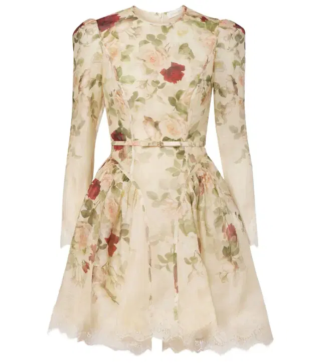 Hypnotic floral linen and silk minidress