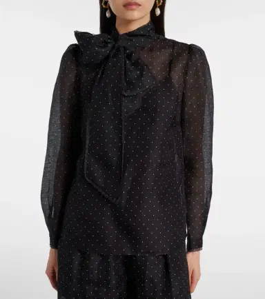 Zimmermann Polka-dot linen and silk blouse | Thumbnail 5 Zimmermann Polka-dot linen and silk blouse | Thumbnail 5