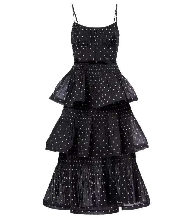 Zimmermann Polka-dot tiered midi dress