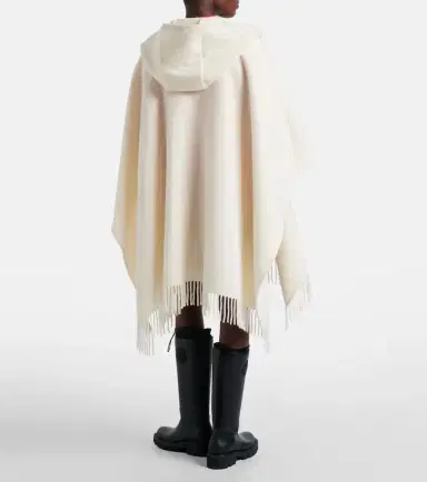 Moncler Belted fringed virgin wool cape | Thumbnail 2 Moncler Belted fringed virgin wool cape | Thumbnail 2