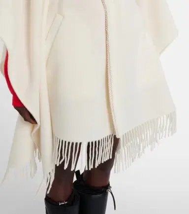 Moncler Belted fringed virgin wool cape | Thumbnail 4 Moncler Belted fringed virgin wool cape | Thumbnail 4