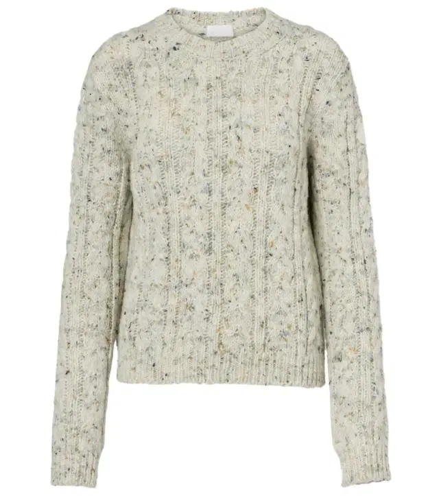 Cable-knit wool-blend sweater