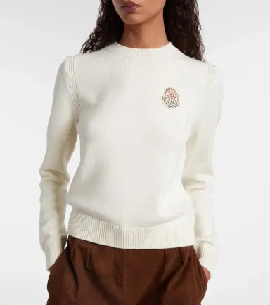 Moncler ogo virgin wool sweater | Thumbnail 4