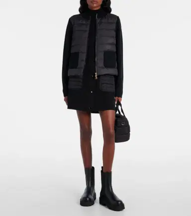 Moncler Down-paneled virgin wool cardigan | Thumbnail 2