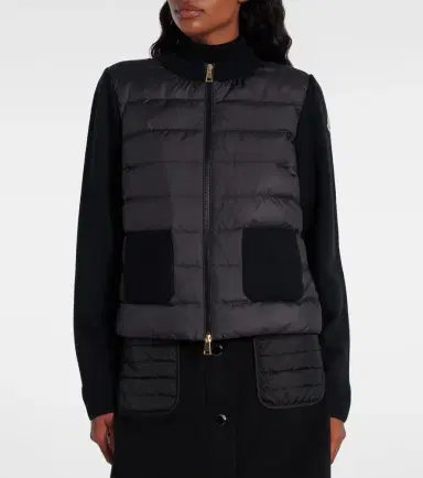 Moncler Down-paneled virgin wool cardigan | Thumbnail 4