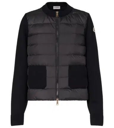 Moncler Down-paneled virgin wool cardigan | Thumbnail 1