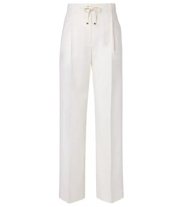 Pleated wool straight pants