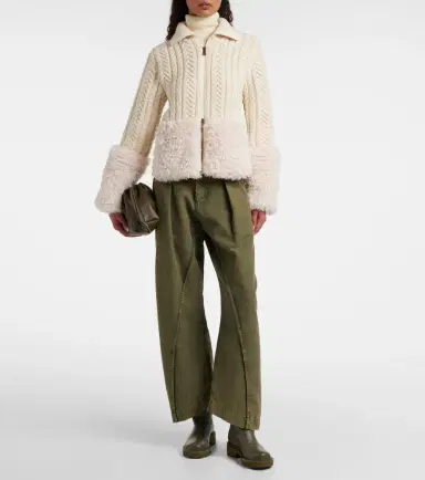Moncler Cable-knit wool-blend cardigan | Thumbnail 3 Moncler Cable-knit wool-blend cardigan | Thumbnail 3