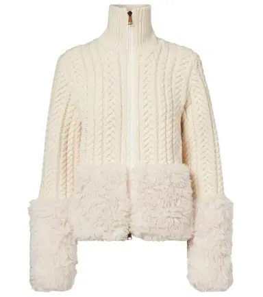 Moncler Cable-knit wool-blend cardigan | Thumbnail 1 Moncler Cable-knit wool-blend cardigan | Thumbnail 1