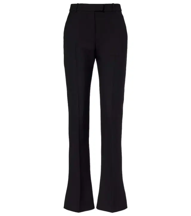 Wool and silk-blend straight pants