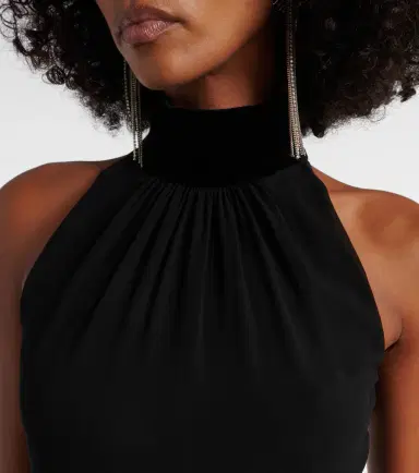 Alexander McQueen Velvet-trimmed silk georgette gown | Thumbnail 4