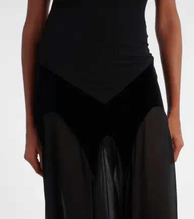 Alexander McQueen Velvet-trimmed silk georgette gown | Thumbnail 5