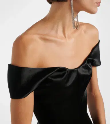 Alexander McQueen Off-shoulder satin minidress | Thumbnail 3