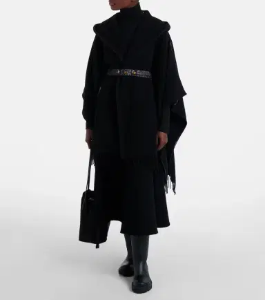 Moncler Fringed virgin wool cape | Thumbnail 2 Moncler Fringed virgin wool cape | Thumbnail 2