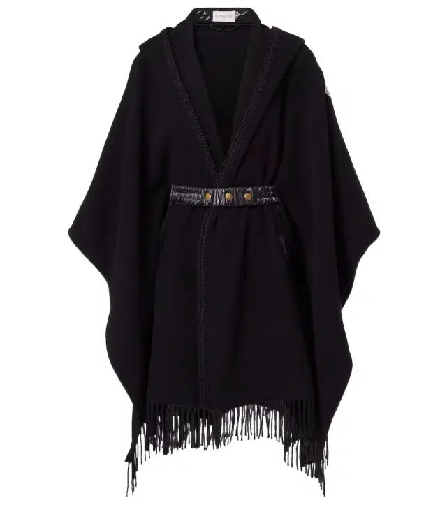 Fringed virgin wool cape