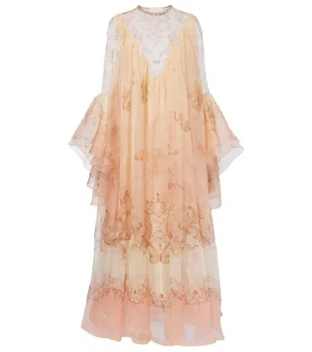 Hypnotic printed silk gown