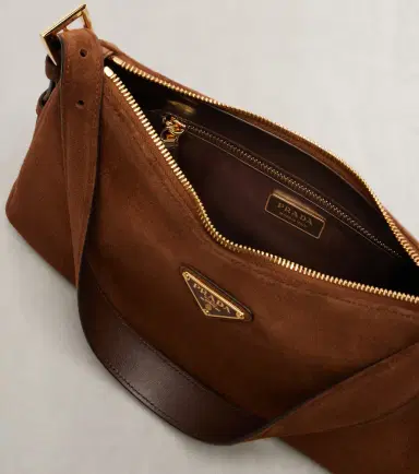Prada Aimée Medium suede shoulder bag | Thumbnail 2