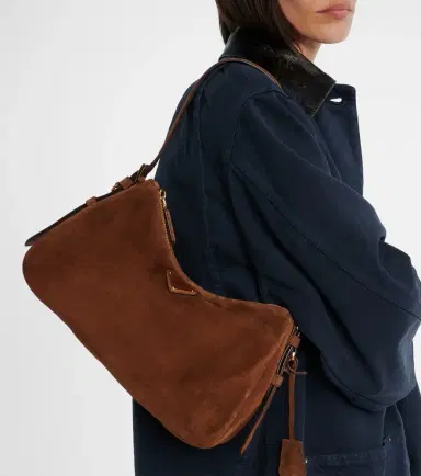 Prada Aimée Medium suede shoulder bag | Thumbnail 5