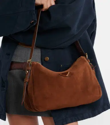 Prada Aimée Medium suede shoulder bag | Thumbnail 7